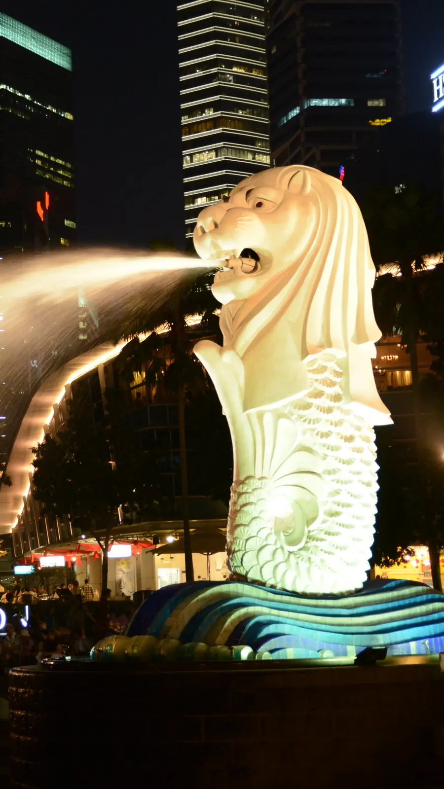The Merlion at Marina Bay, Singapore, at night